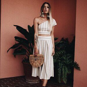 Striped Linen 2 Piece Coord Set